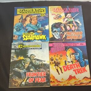 Vintage Mini Comic Books Star Blazer And Commando Lot Of 4